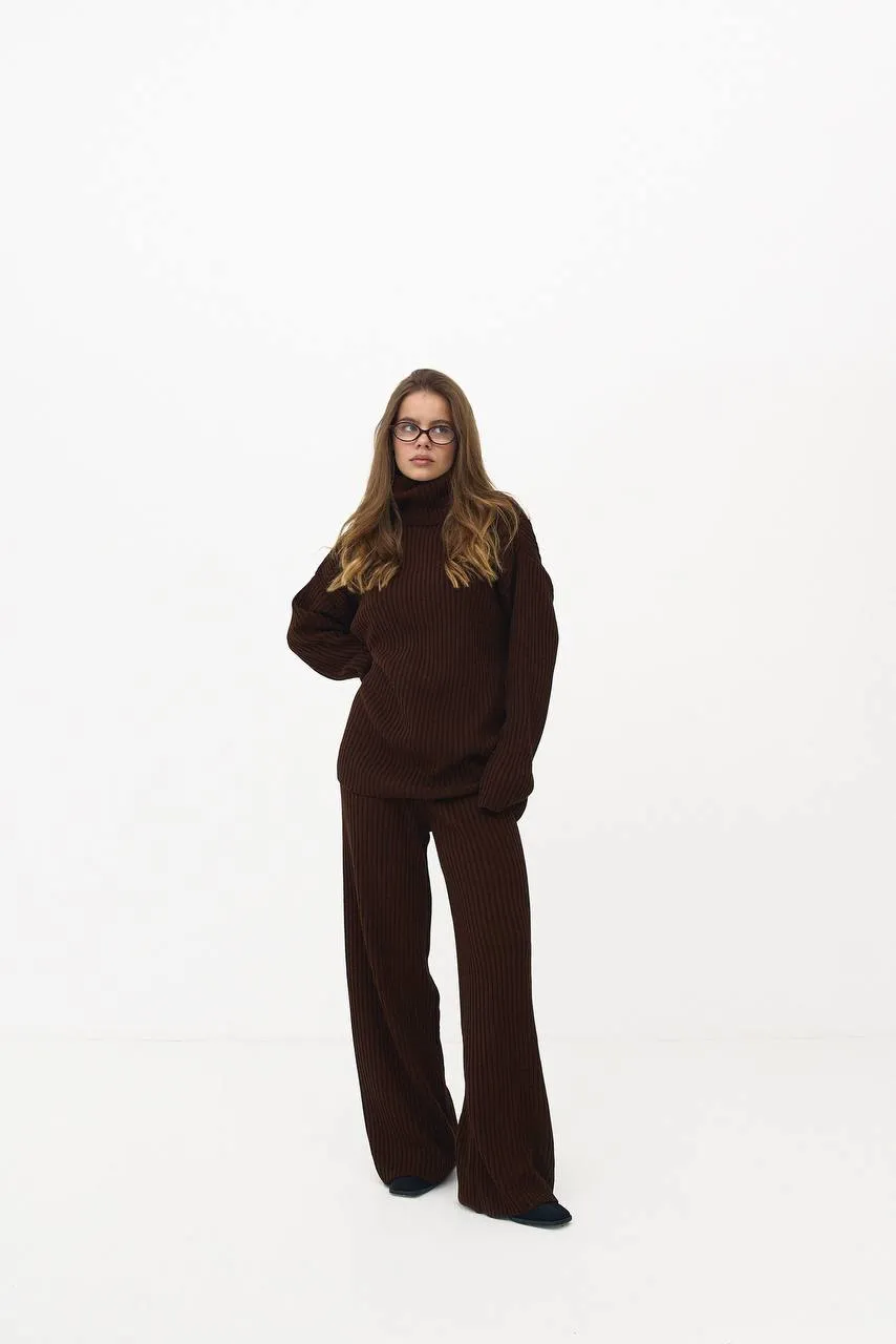 КОСТЮМ ТРИКОТАЖ СВЕТР OVERSIZE + ШТАНИ В КОЛЬОРАХ